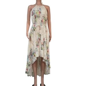 open lace back dress Theia Womens Tatum Peplum A-Line Midi Dress, 12